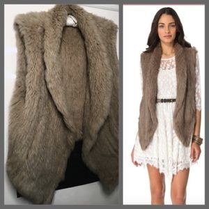 June fur vest rabbit fur tan small revolve Nordstrom Shopbop